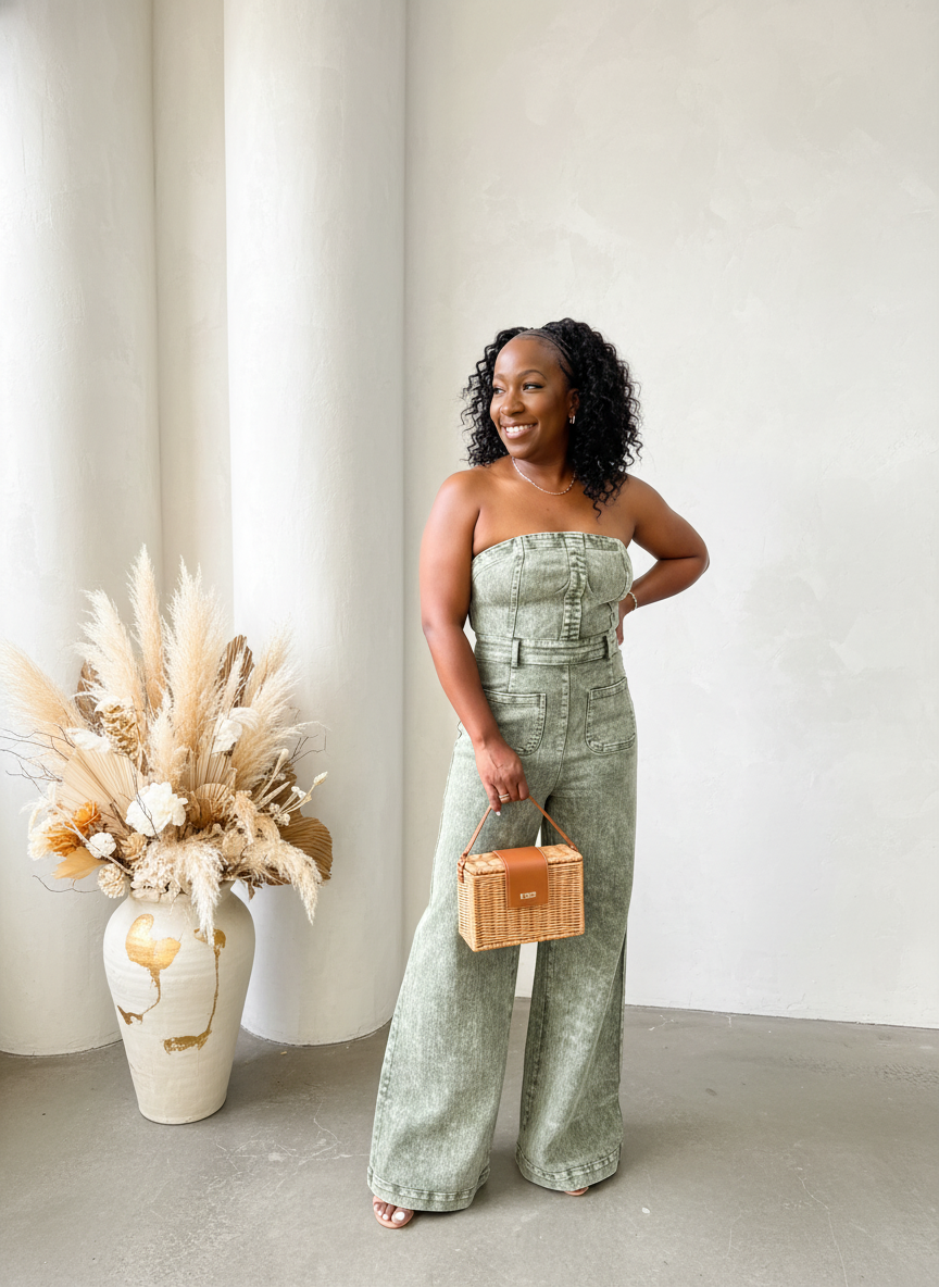 Livvy Denim Jumpsuit&nbsp;