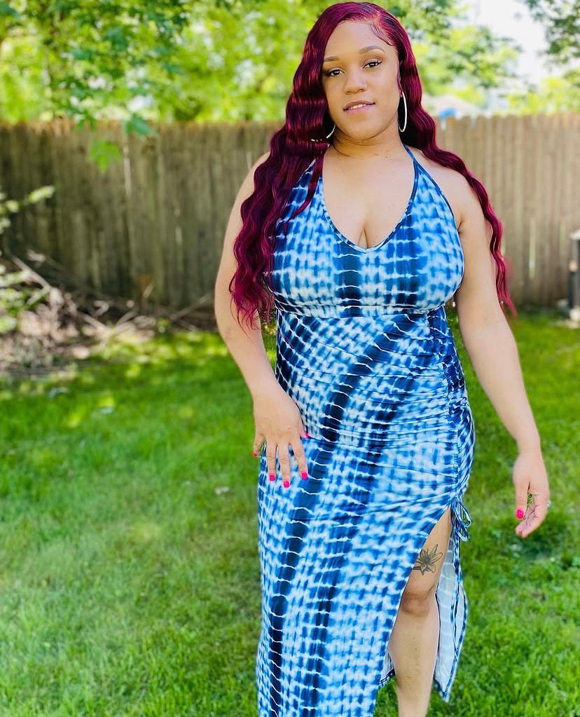 Blue Swirl Maxi Dress
