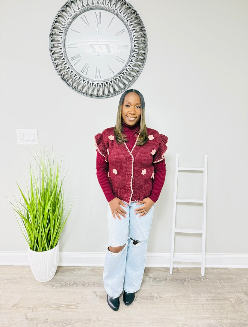 Cranberry Blossom Cardigan